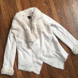 Forever 21 Latte Black cream s beige suede jacket